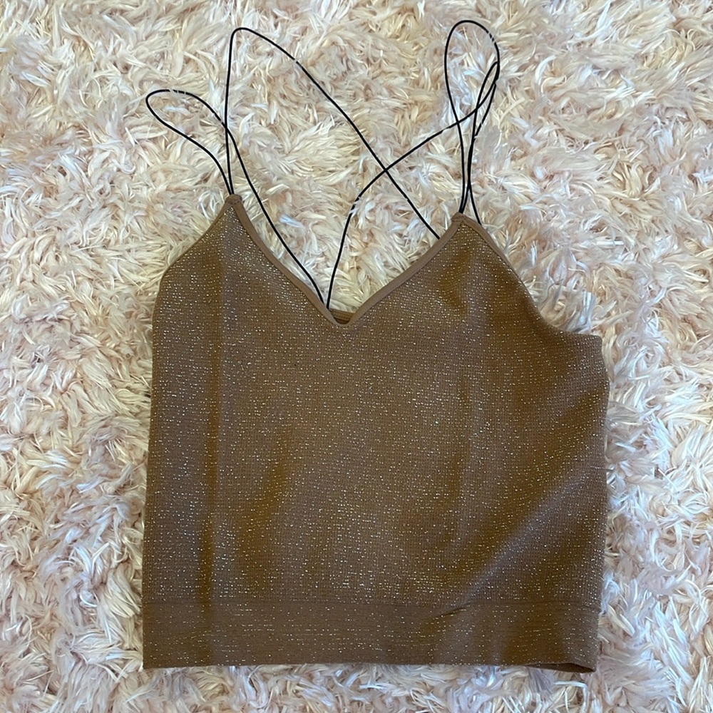 Gold glitter crop top